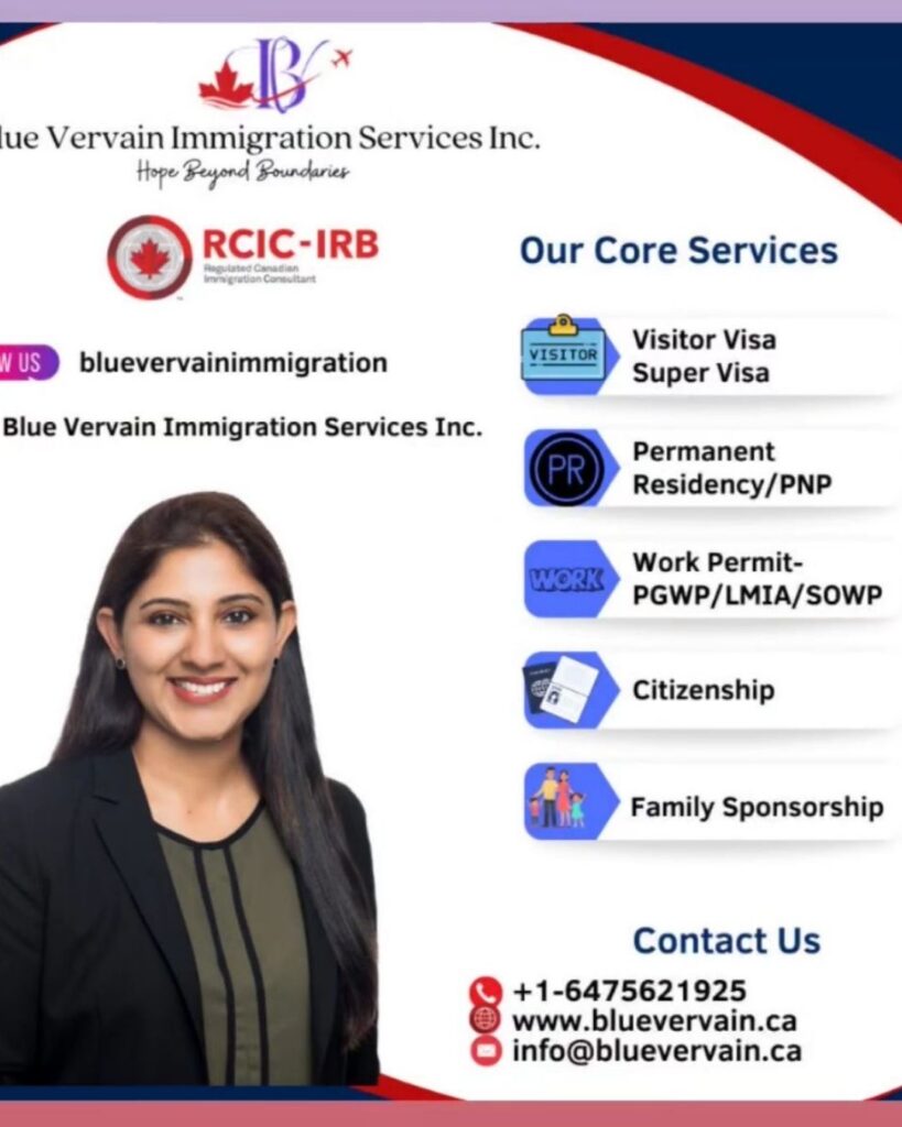 Blue Vervain Immigration Services Inc- Soumya Sunil Nair (RCIC-IRB)