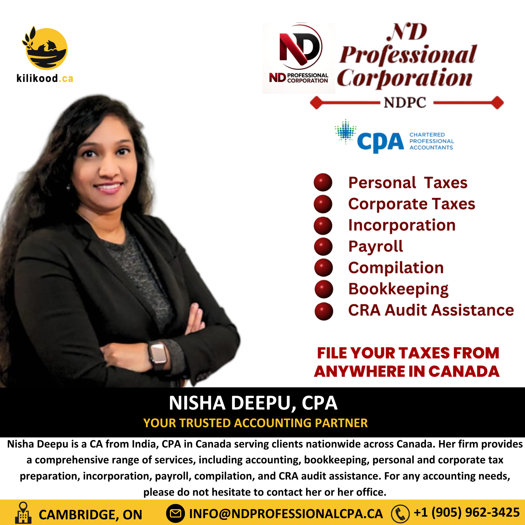 ND Professional Corporation – Nisha Deepu, CPA