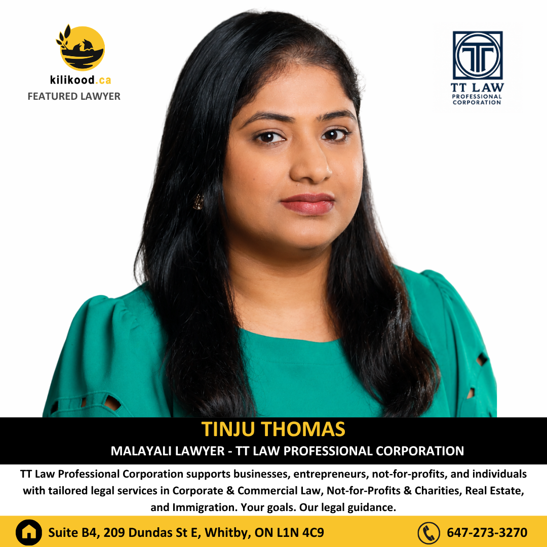 Tinju Thomas – Malayali Lawyer – TT Law Professional Corporation